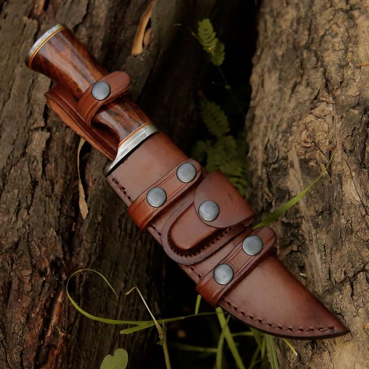 handmade bowie knife - Crucifier Original Bowie Knife with Exotic Rosewood Handle - Shokunin USA