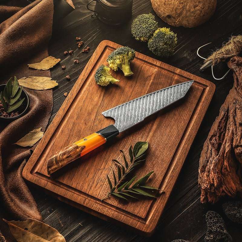 Elite Series VG10 Damascus Knife Set with Exotic Burl Wood Handle - Shokunin USA