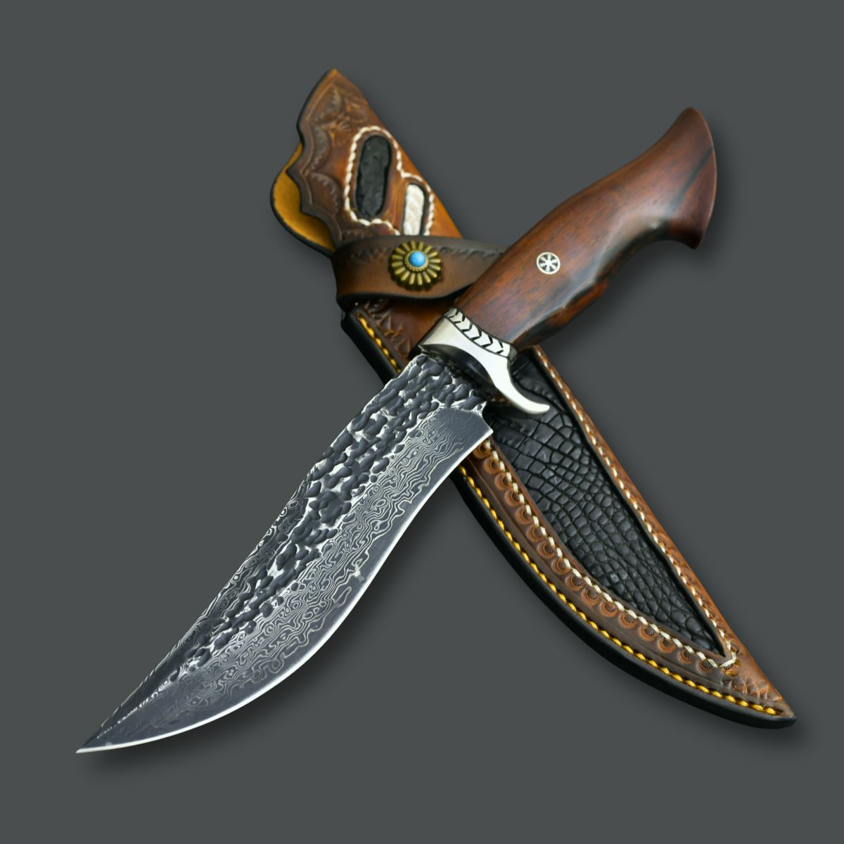 camping knife - Aphrodite Japanese Hunting Utility Knife with Exotic Sandalwood Handle - Shokunin USA