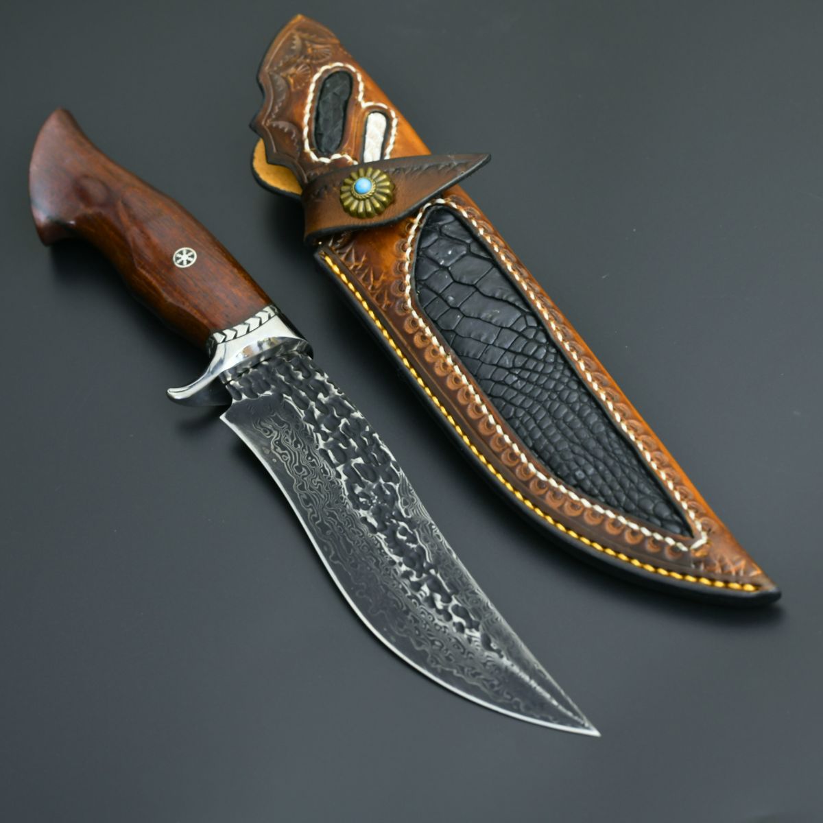 outdoor knife - Aphrodite Japanese Hunting Utility Knife with Exotic Sandalwood Handle - Shokunin USA