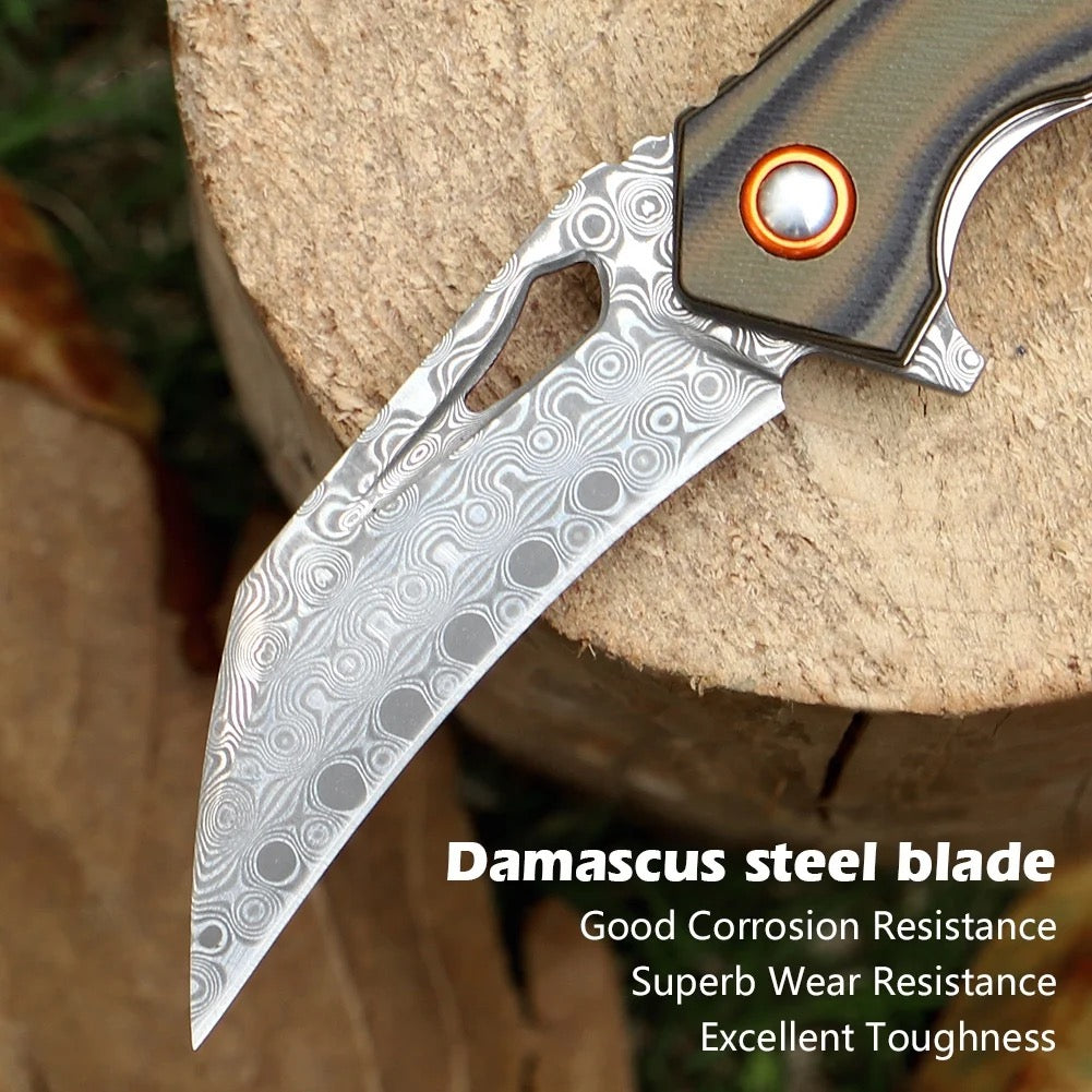 personalized pocket knife - Scorpion Japanese Folding Pocket Knife with VG-10 Damascus Steel & G10 Handle - Shokunin USA