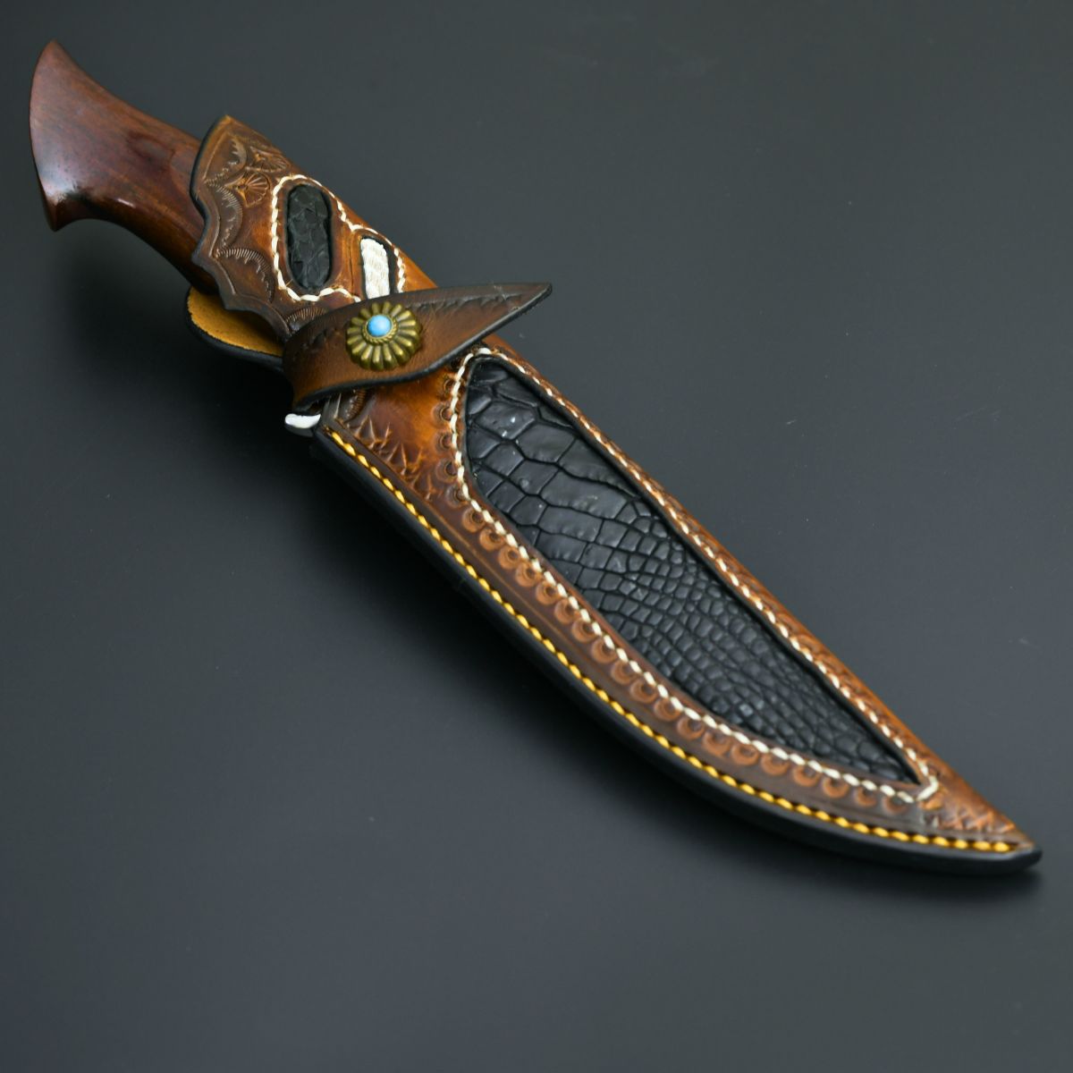 bushcraft knife - Aphrodite Japanese Hunting Utility Knife with Exotic Sandalwood Handle - Shokunin USA