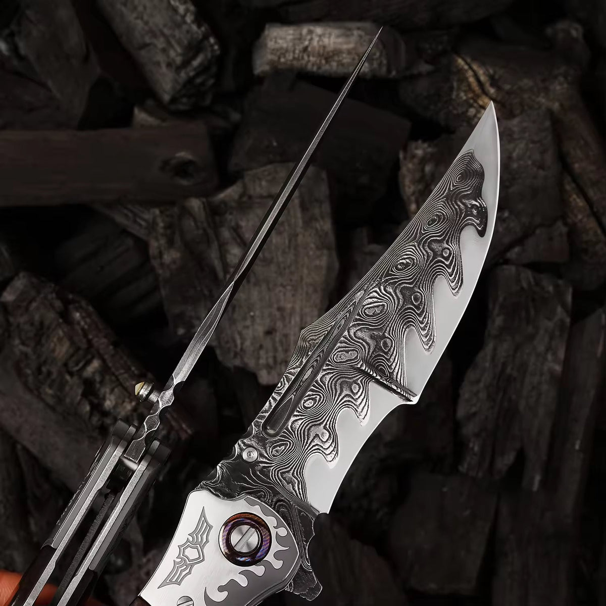 everyday carry knife - Dragon Japanese VG10 Damascus Pocket Knife with Exotic Snake Wood Handle - Shokunin USA