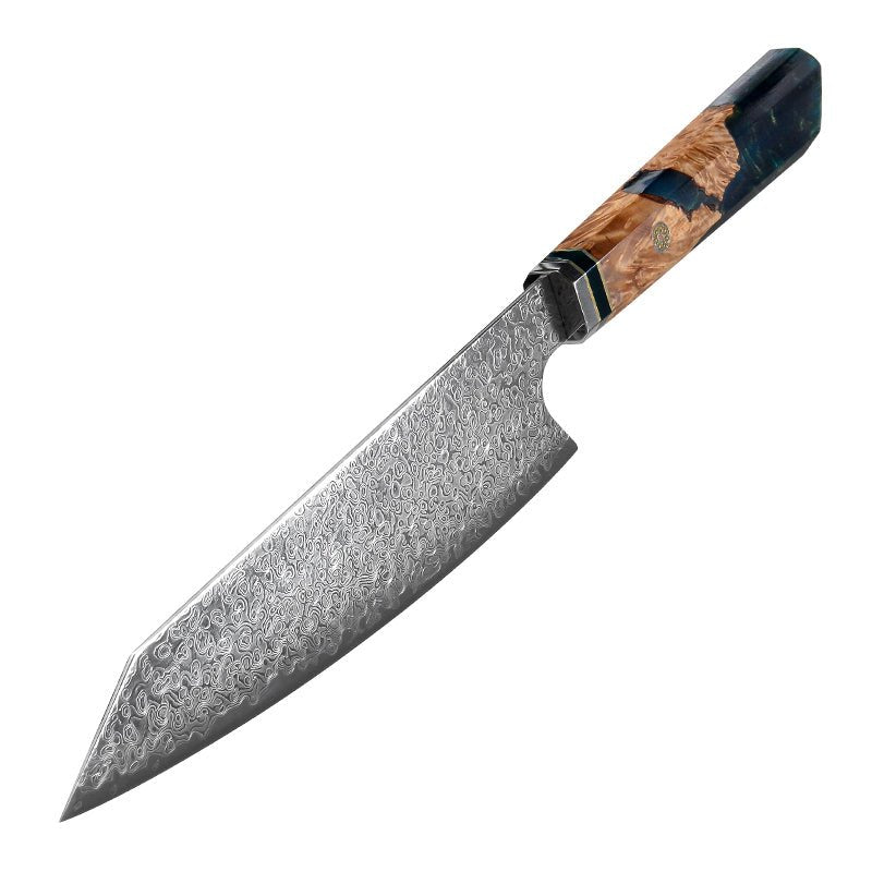 personalized leather sheath - Brilliance Japanese VG10 Damascus 8-inch Chef's Knife with Exotic Olive Wood Handle & Sheath - Shokunin USA