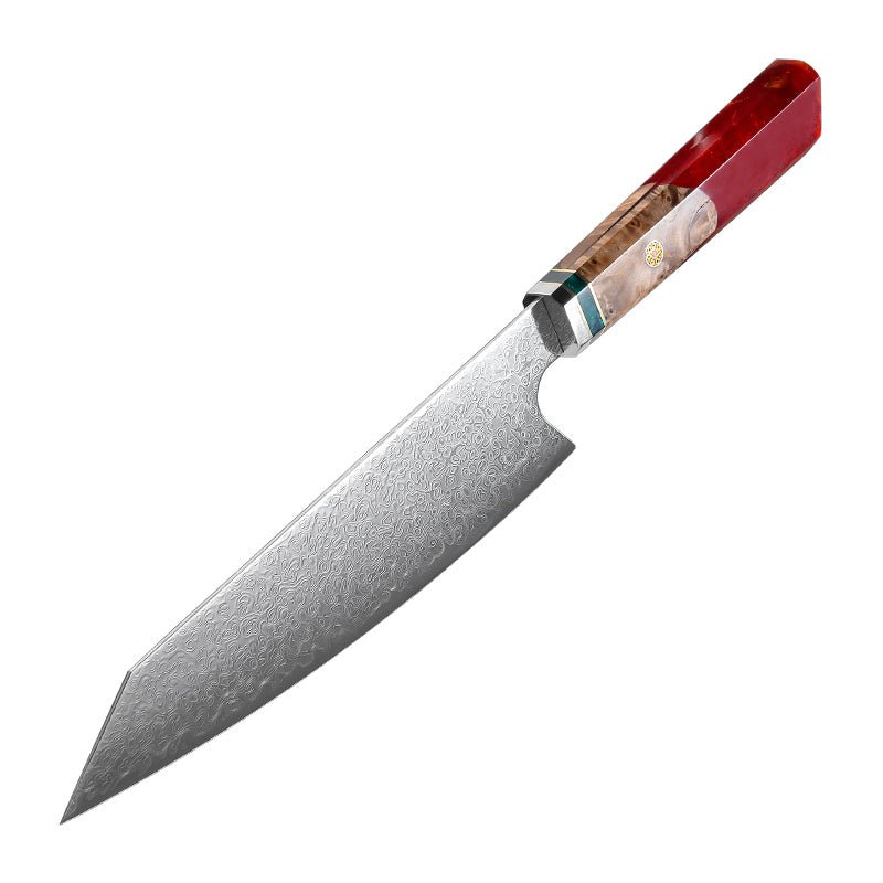 hunting knife sheath - Brilliance Japanese VG10 Damascus 8-inch Chef's Knife with Exotic Olive Wood Handle & Sheath - Shokunin USA