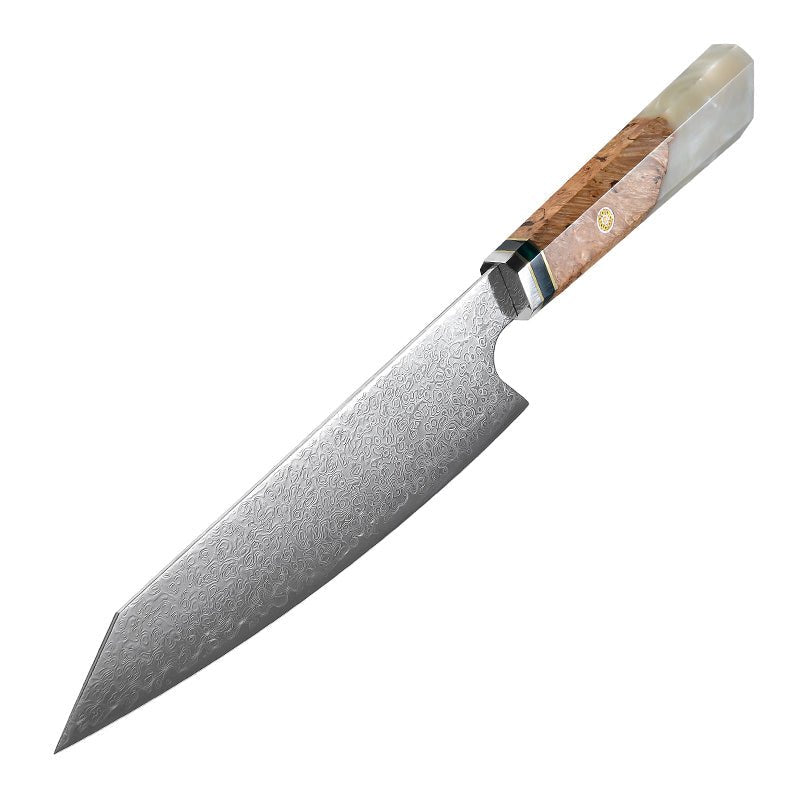 knife carrying sheath - Brilliance Japanese VG10 Damascus 8-inch Chef's Knife with Exotic Olive Wood Handle & Sheath - Shokunin USA