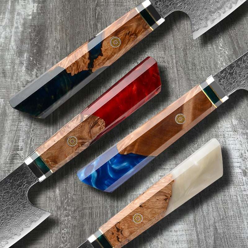 handmade knife sheath - Brilliance Japanese VG10 Damascus 8-inch Chef's Knife with Exotic Olive Wood Handle & Sheath - Shokunin USA