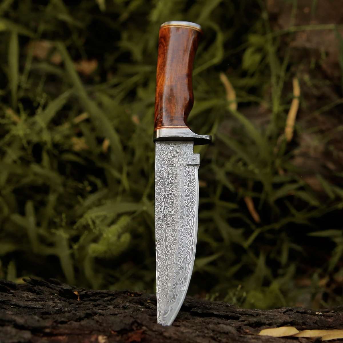 large hunting knife - Crucifier Original Bowie Knife with Exotic Rosewood Handle - Shokunin USA