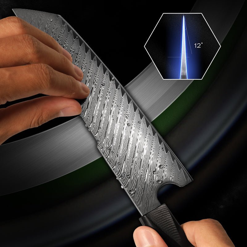cooking knife - Kotetsu VG10 Chef Knife Damascus Nakiri Knife with Exotic Olive Wood Handle - Shokunin USA