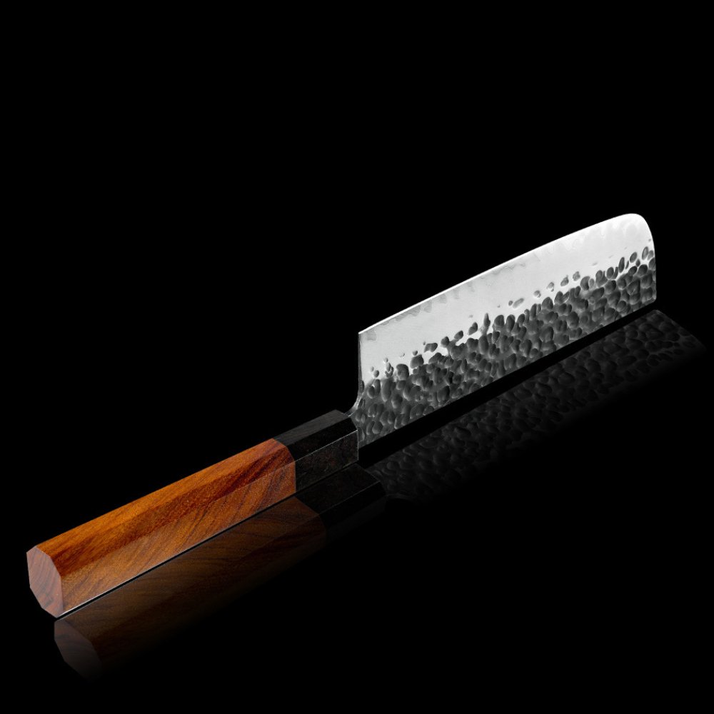custom chef knife - Ryujin™ 7.0" Nakiri Knife with Rosewood & Ebony Wood Handle - Shokunin USA